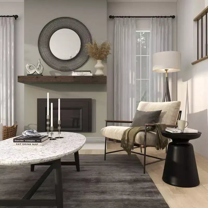 Olivia & May Metal Accent Table with Bell Shaped Base