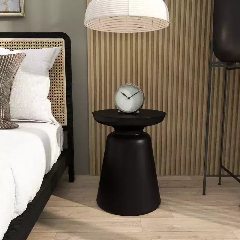 Olivia & May Metal Accent Table with Bell Shaped Base