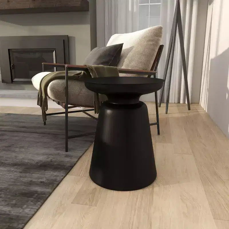 Olivia & May Metal Accent Table with Bell Shaped Base