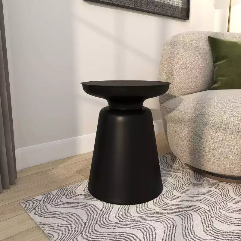 Olivia & May Metal Accent Table with Bell Shaped Base