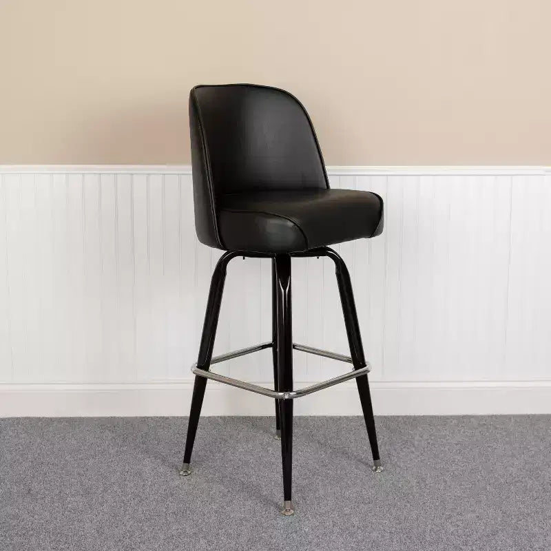 Emma and Oliver 2 Pack Metal Barstool with Swivel Bucket Seat