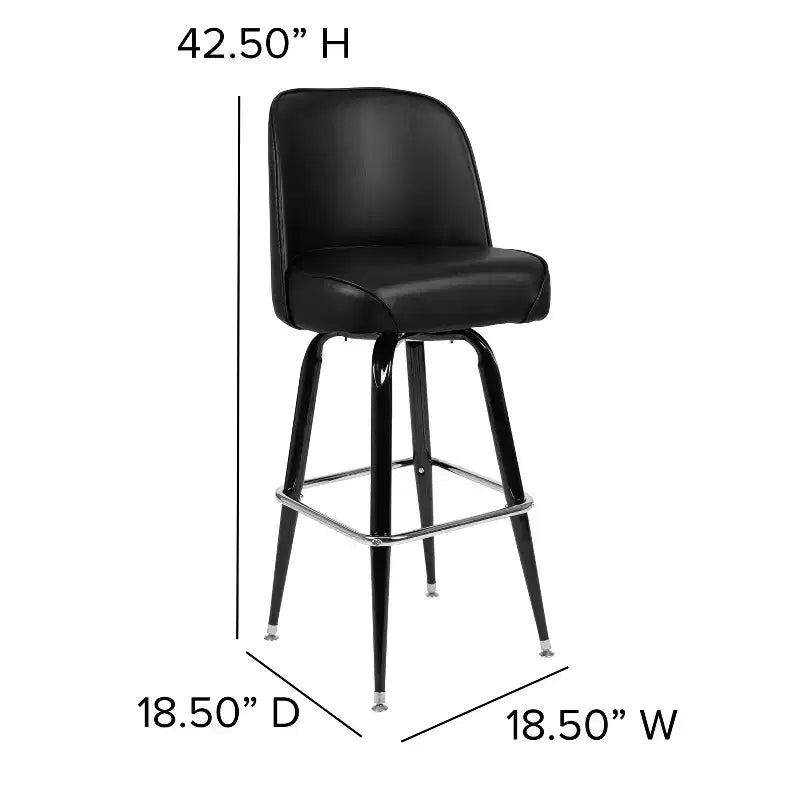 Emma and Oliver 2 Pack Metal Barstool with Swivel Bucket Seat