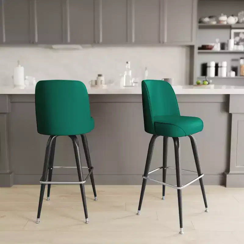 Emma and Oliver 2 Pack Metal Barstool with Swivel Bucket Seat