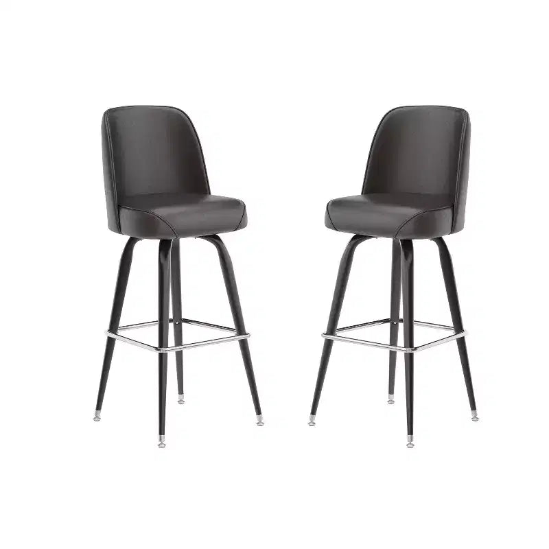 Emma and Oliver 2 Pack Metal Barstool with Swivel Bucket Seat