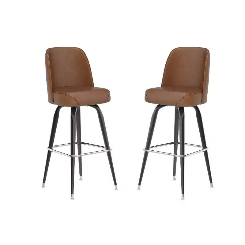 Emma and Oliver 2 Pack Metal Barstool with Swivel Bucket Seat