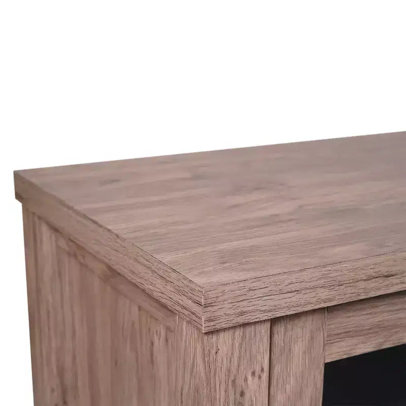 Flash Furniture Dion Modern Kitchen and Dining Room Buffet Sideboard Storage Cabinet, Engineered Wood with 2 Tempered Glass Doors, 2 Drawers, Open Shelf