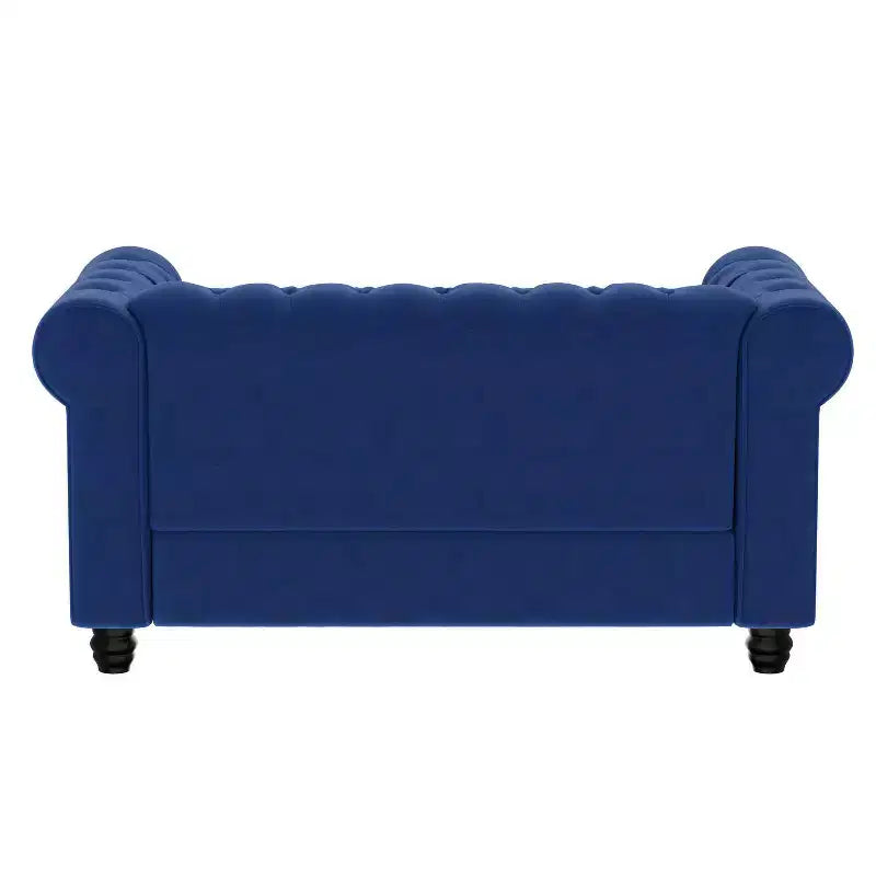 60 in. Velvet Blue Couches 2-Seater Loveseat for Living Room Furniture Sets-Morden Fort