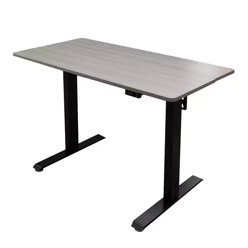 Stand Up Desk Store Programmable Electric Two-Tier Compact Standing Desk (White Frame/Birch Desktop, 48 Wide)