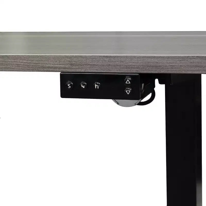 Stand Up Desk Store Programmable Electric Two-Tier Compact Standing Desk (White Frame/Birch Desktop, 48 Wide)