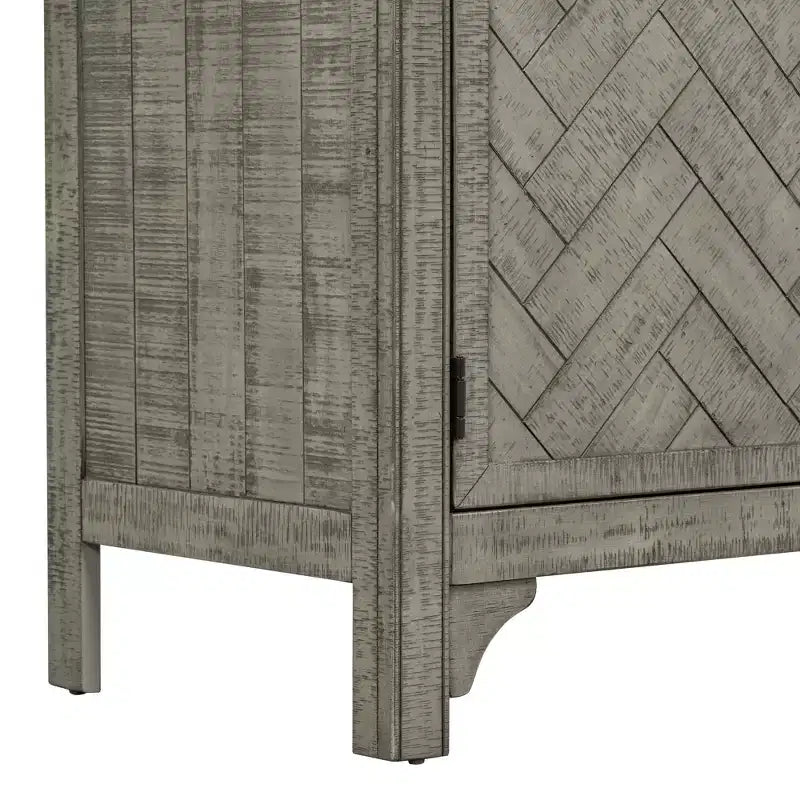 60W American Retro Sideboard with Adjustable Shelves, Storage Cabinet with 3 Doors for Living Room, Entrance and Study Room 4Q - ModernLuxe