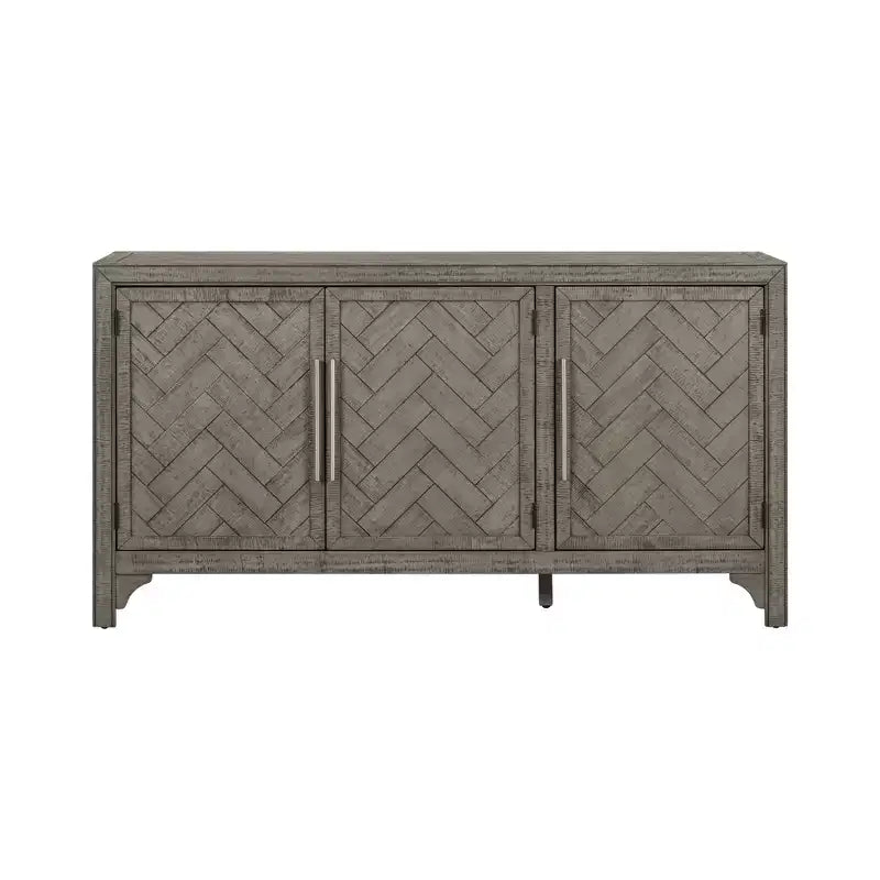 60W American Retro Sideboard with Adjustable Shelves, Storage Cabinet with 3 Doors for Living Room, Entrance and Study Room 4Q - ModernLuxe
