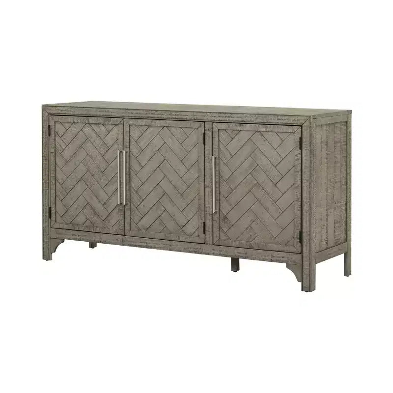 60W American Retro Sideboard with Adjustable Shelves, Storage Cabinet with 3 Doors for Living Room, Entrance and Study Room 4Q - ModernLuxe