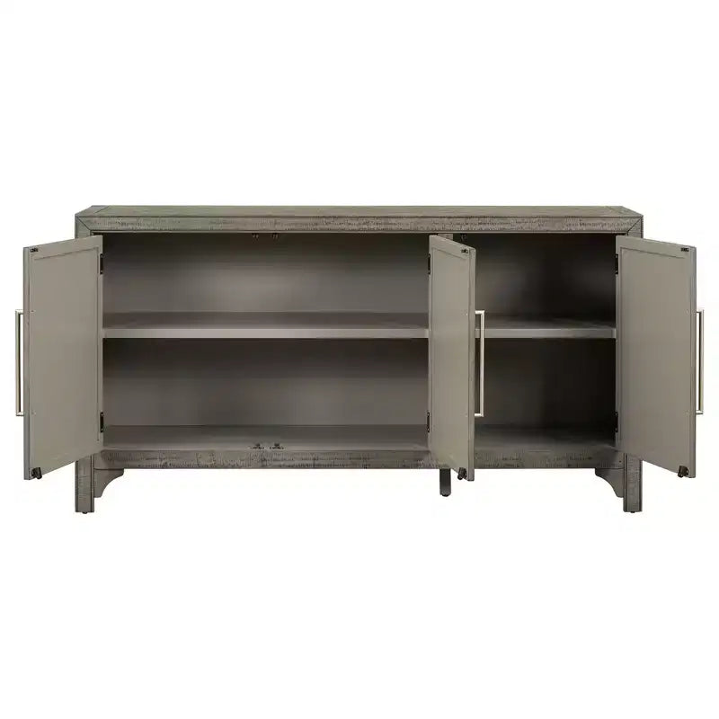60W American Retro Sideboard with Adjustable Shelves, Storage Cabinet with 3 Doors for Living Room, Entrance and Study Room 4Q - ModernLuxe