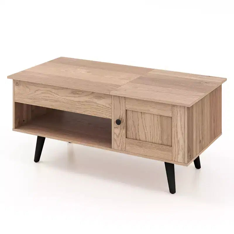 Costway Lift Top Coffee Table with Storage Hidden Compartment Cabinet & Open Shelf Black/Brown/Natural