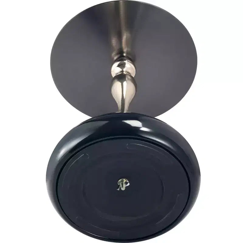 LeisureMod Savoy Modern Pedestal End Table - Black Stainless Steel Accent Table