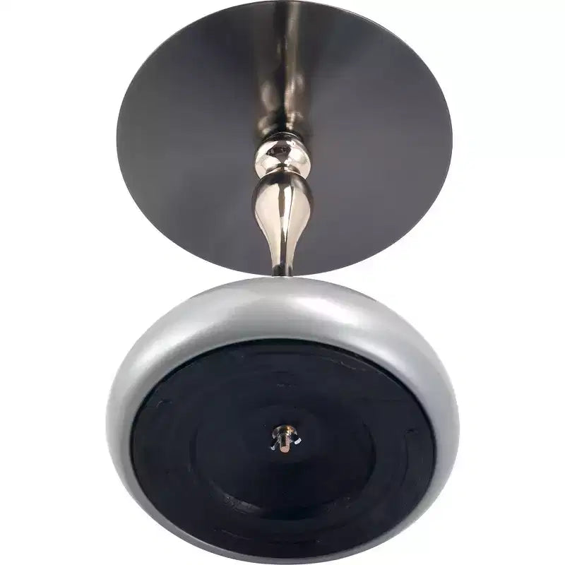 LeisureMod Savoy Modern Pedestal End Table - Black Stainless Steel Accent Table