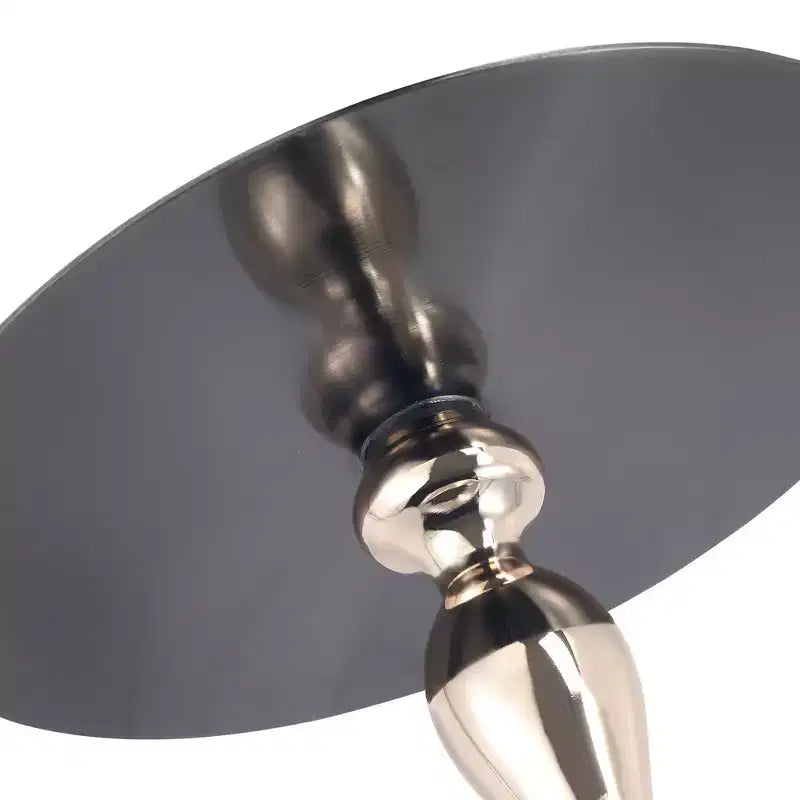 LeisureMod Savoy Modern Pedestal End Table - Black Stainless Steel Accent Table