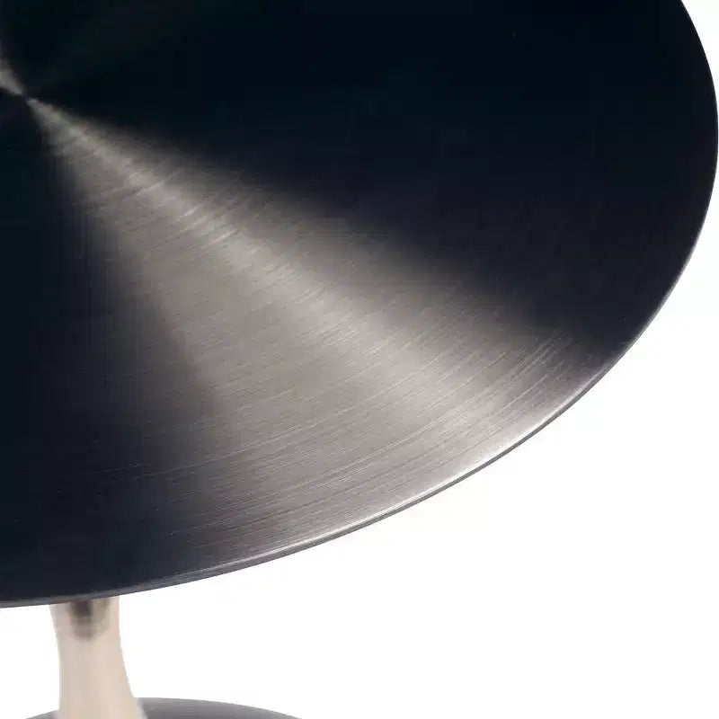 LeisureMod Savoy Modern Pedestal End Table - Black Stainless Steel Accent Table