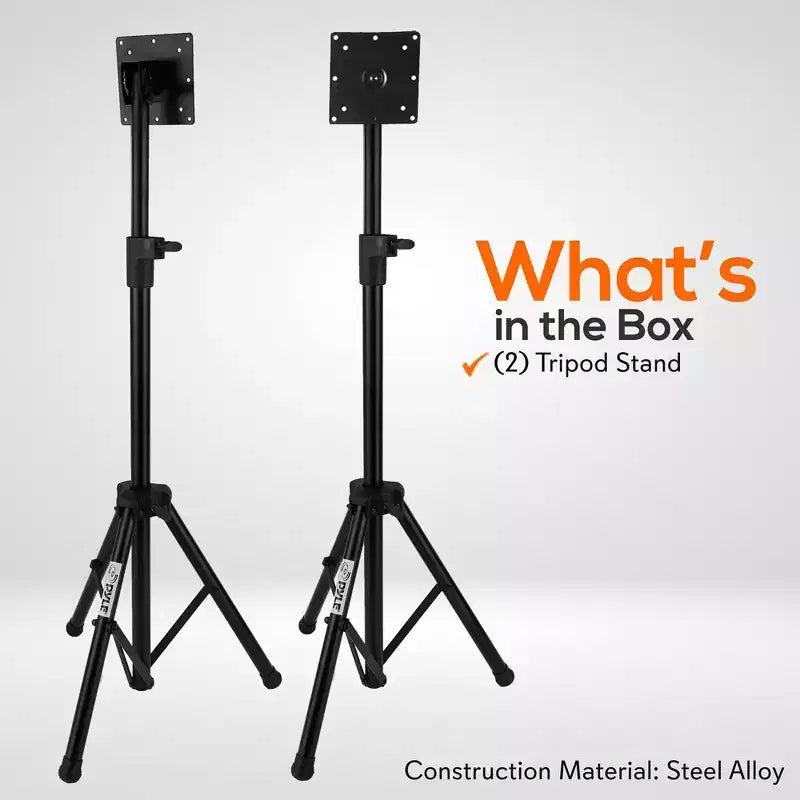 Pyle 32 Portable TV Stand - Height Adjustable Foldable Tripod