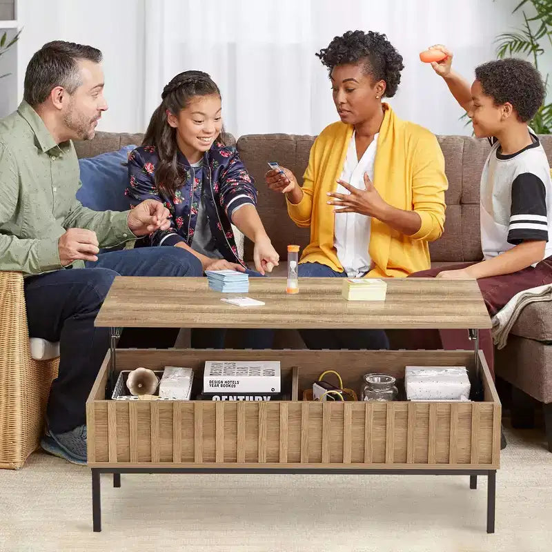WhizMax Lift Top Coffee Table, Mid Century Modern Coffee Table, Farmhouse Wooden Coffee Table with Hidden Storage Compartment