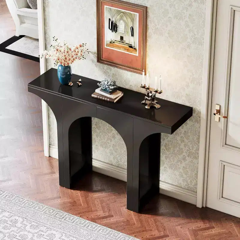 Lantine 47.24 Inches Black Console Table with Arch Base