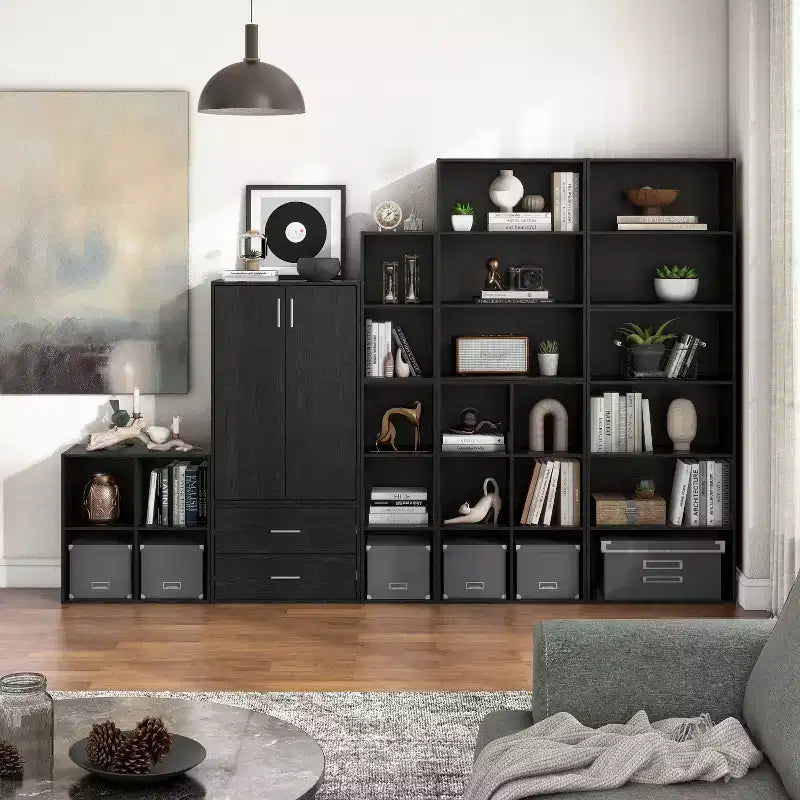 24/7 Shop At Home 24" Silkpath Modern 4 Cube Stackable and Modular Bookcase