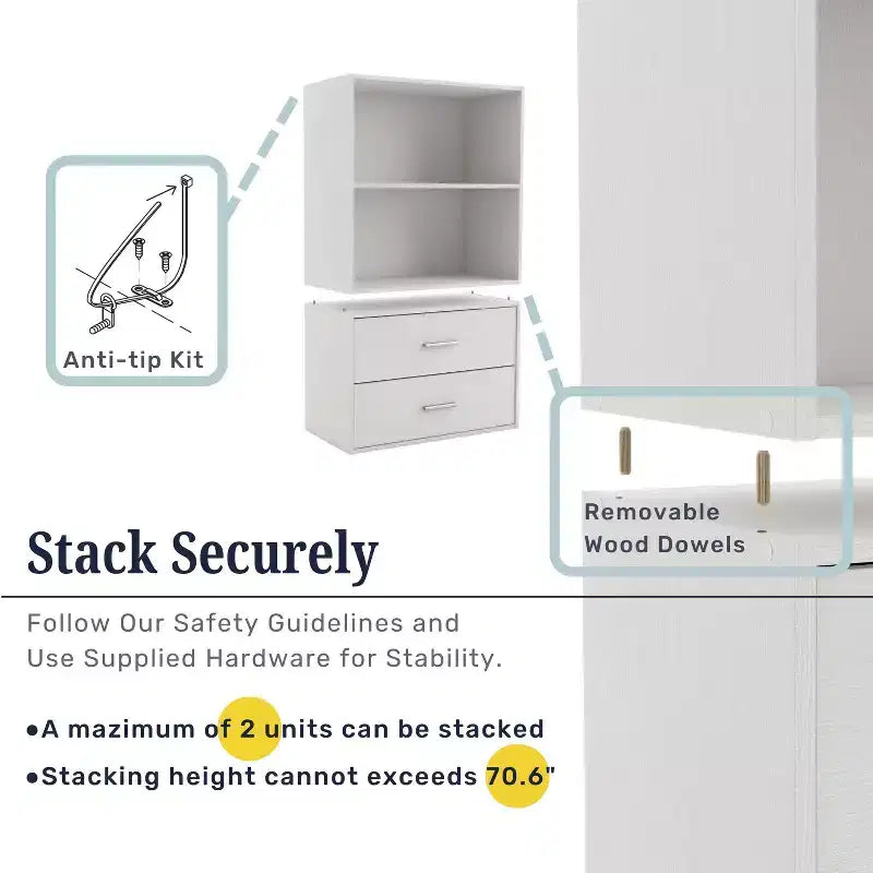24/7 Shop At Home 24" Silkpath Modern 4 Cube Stackable and Modular Bookcase