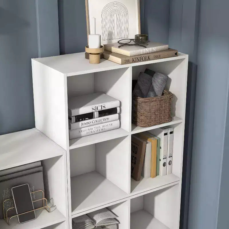 24/7 Shop At Home 24" Silkpath Modern 4 Cube Stackable and Modular Bookcase