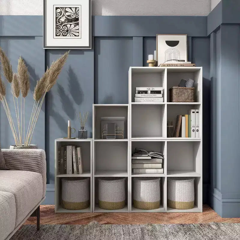 24/7 Shop At Home 24" Silkpath Modern 4 Cube Stackable and Modular Bookcase