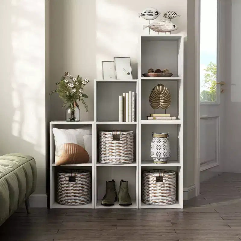 24/7 Shop At Home 24" Silkpath Modern 4 Cube Stackable and Modular Bookcase