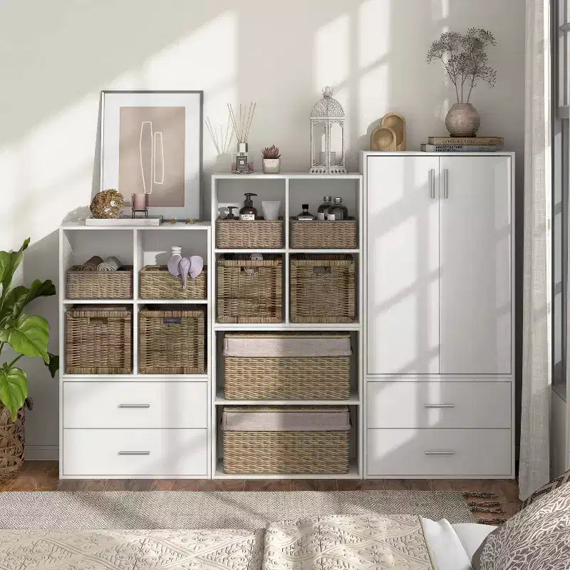 24/7 Shop At Home 24" Silkpath Modern 4 Cube Stackable and Modular Bookcase