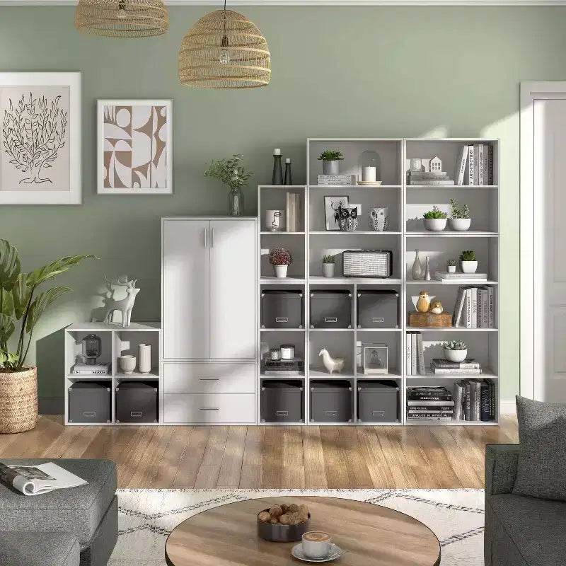 24/7 Shop At Home 24" Silkpath Modern 4 Cube Stackable and Modular Bookcase