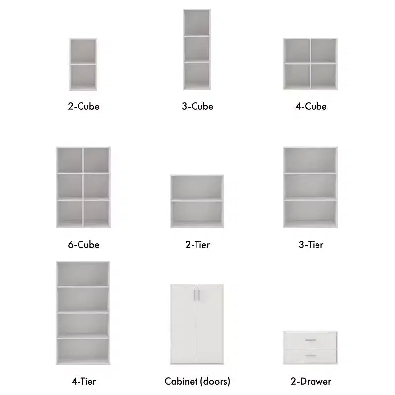 24/7 Shop At Home 24" Silkpath Modern 4 Cube Stackable and Modular Bookcase