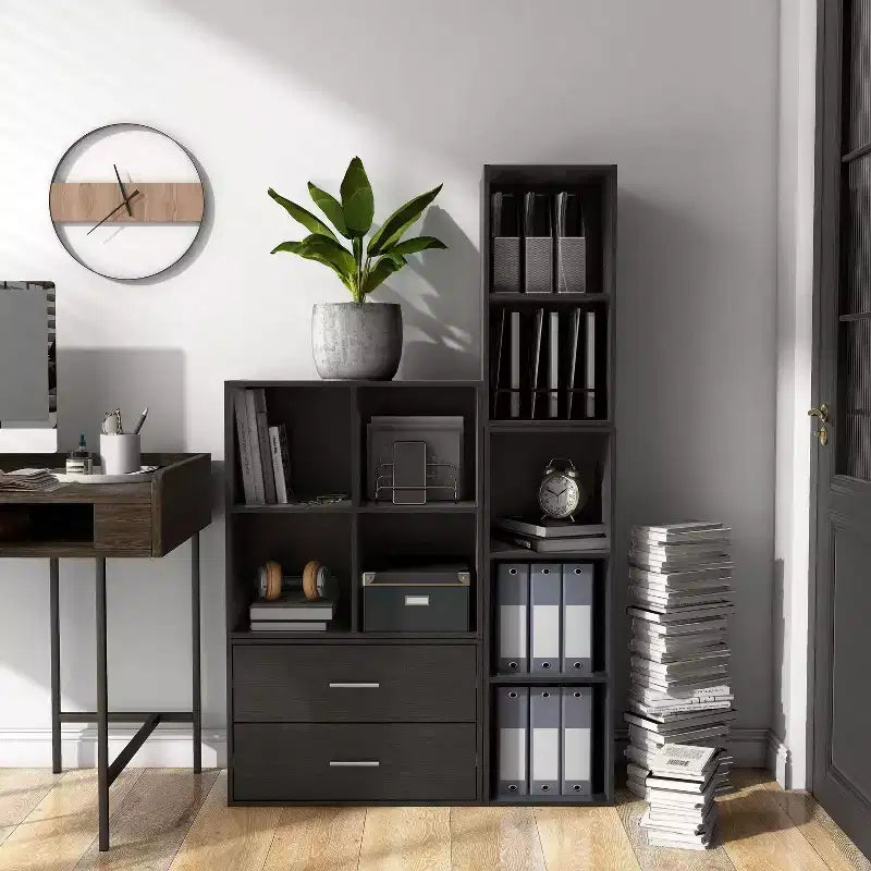 24/7 Shop At Home 24" Silkpath Modern 4 Cube Stackable and Modular Bookcase
