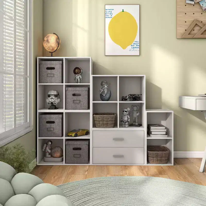 24/7 Shop At Home 24" Silkpath Modern 4 Cube Stackable and Modular Bookcase