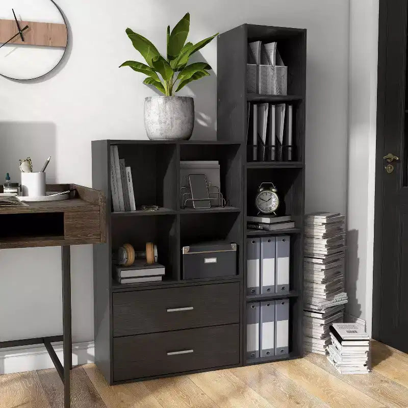 24/7 Shop At Home 24" Silkpath Modern 4 Cube Stackable and Modular Bookcase