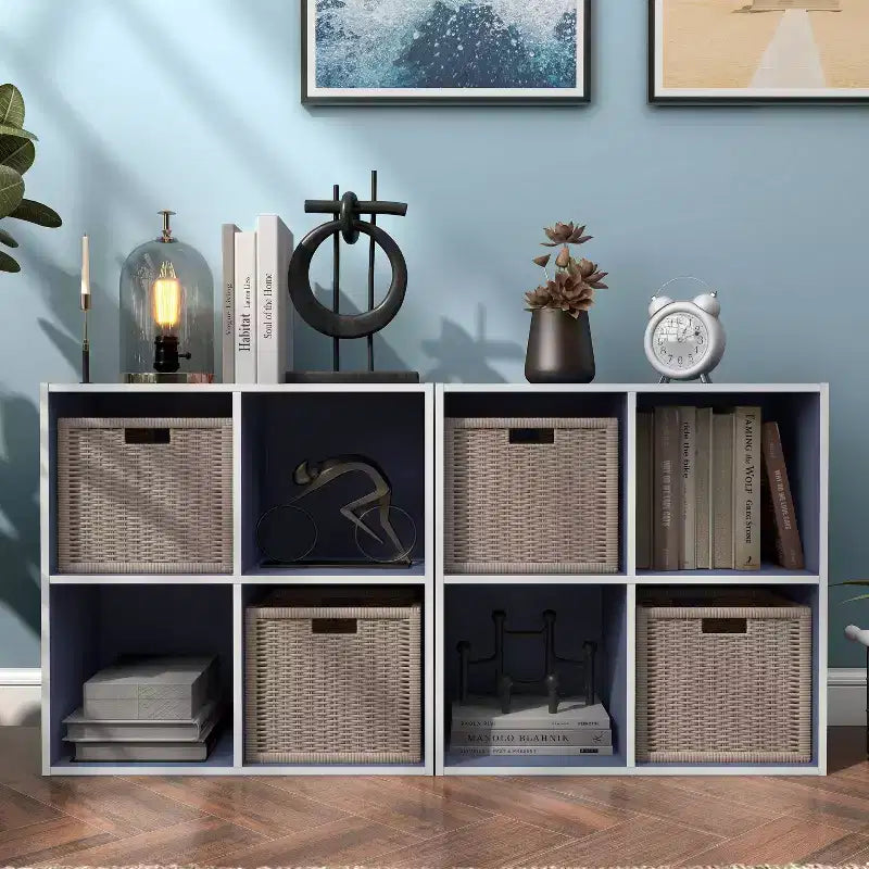 24/7 Shop At Home 24" Silkpath Modern 4 Cube Stackable and Modular Bookcase