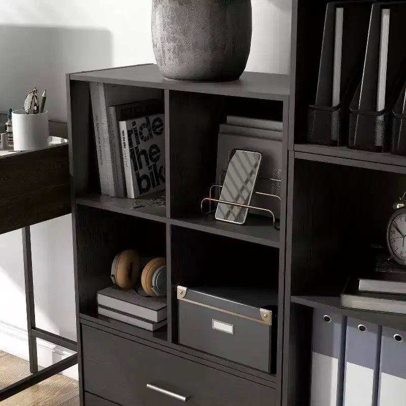 24/7 Shop At Home 24" Silkpath Modern 4 Cube Stackable and Modular Bookcase