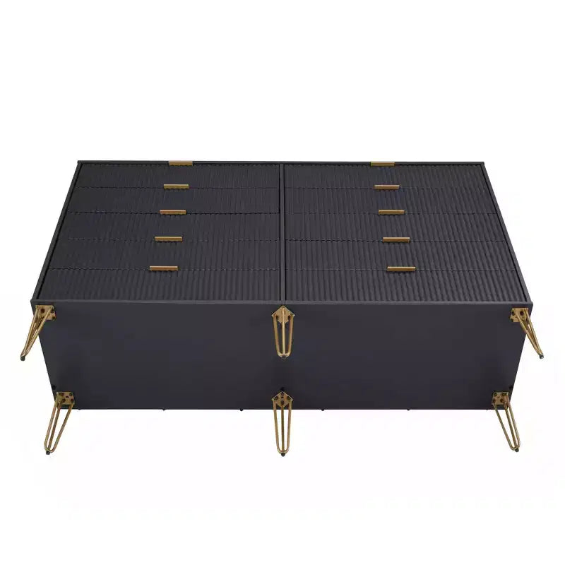 Manhattan Comfort Dumbo 3pc 5 Drawer Dresser, 10 Drawer Dresser and Nightstand Set