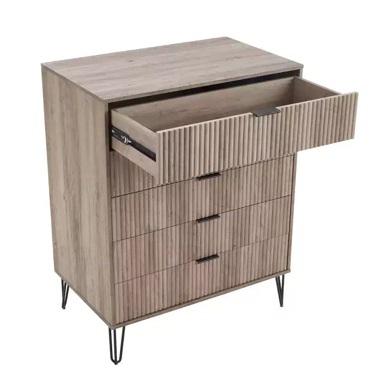 Manhattan Comfort Dumbo 3pc 5 Drawer Dresser, 10 Drawer Dresser and Nightstand Set