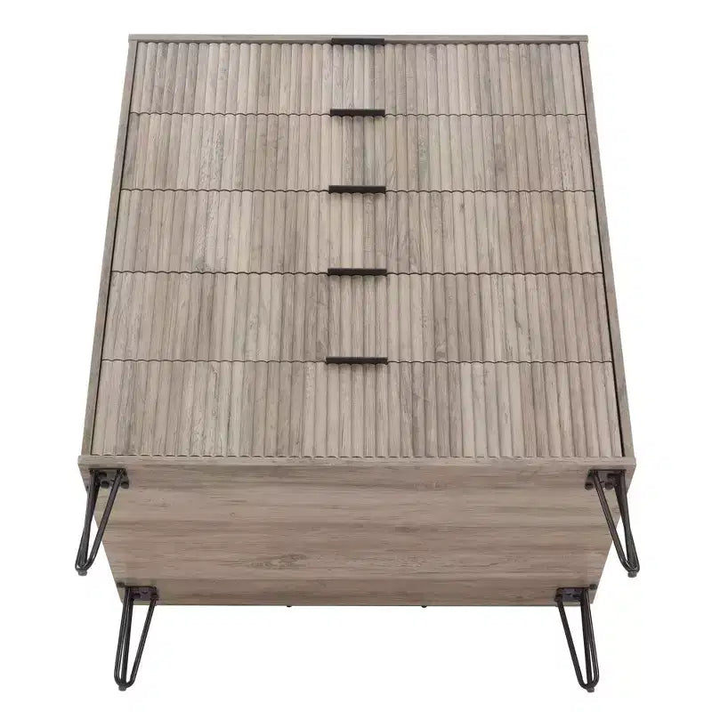 Manhattan Comfort Dumbo 3pc 5 Drawer Dresser, 10 Drawer Dresser and Nightstand Set
