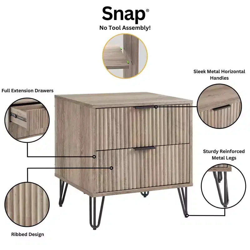 Manhattan Comfort Dumbo 3pc 5 Drawer Dresser, 10 Drawer Dresser and Nightstand Set