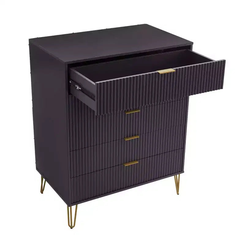 Manhattan Comfort Dumbo 3pc 5 Drawer Dresser, 10 Drawer Dresser and Nightstand Set