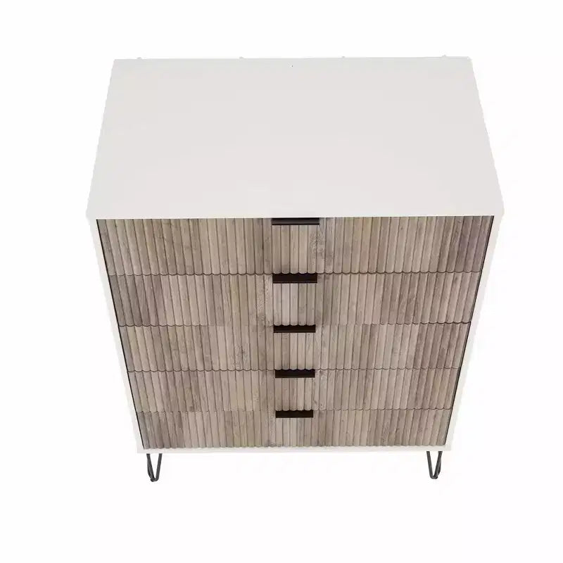 Manhattan Comfort Dumbo 3pc 5 Drawer Dresser, 10 Drawer Dresser and Nightstand Set
