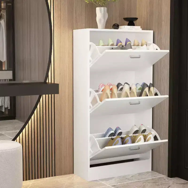 Famapy Modern Shoe Cabinet Entryway Shoe Rack 3 Tier Shelves