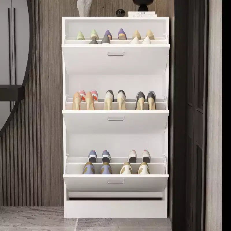 Famapy Modern Shoe Cabinet Entryway Shoe Rack 3 Tier Shelves