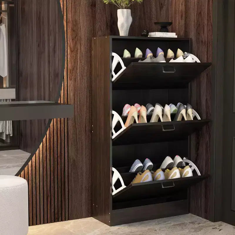 Famapy Modern Shoe Cabinet Entryway Shoe Rack 3 Tier Shelves