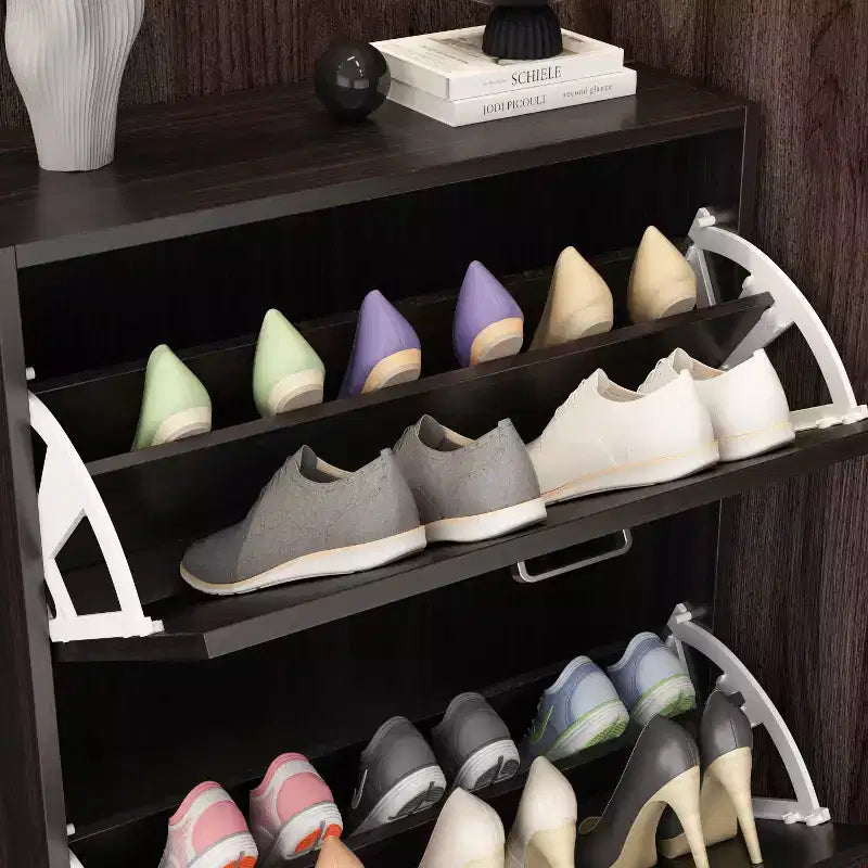 Famapy Modern Shoe Cabinet Entryway Shoe Rack 3 Tier Shelves