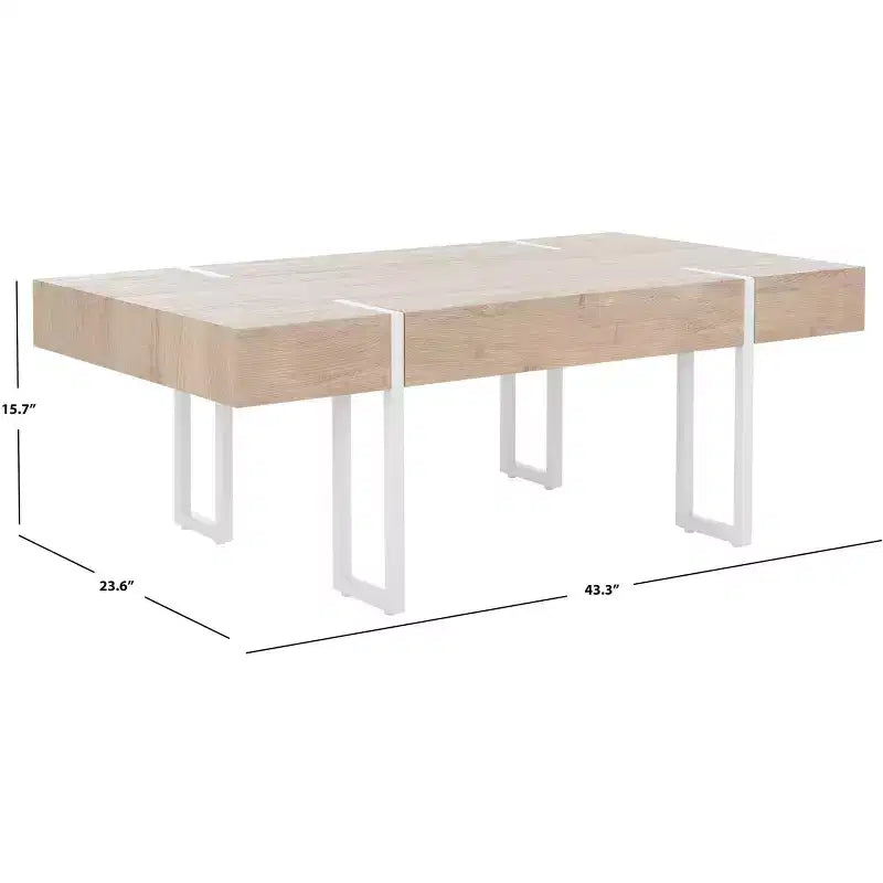 Aberton Coffee Table - COF7009A - Natural/White - Safavieh
