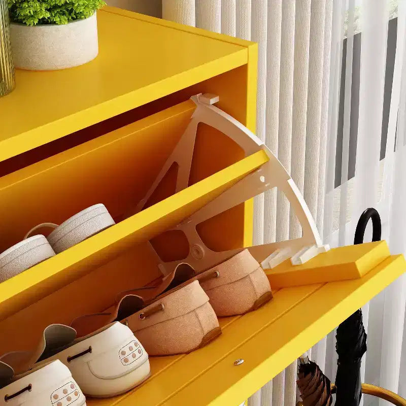 amapy Wood Grain Design Shoe Cabinet Entryway Shoe Rack 3 Tier Shelves